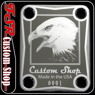 (C0010) CHROME EAGLE NECK PLATE fits squire tele/strat guitar