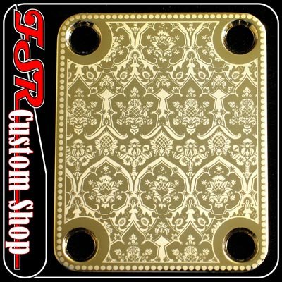 (G0027) GOLD NECK PLATE fits fender squire tele/strat bass
