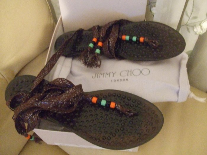 JIMMY CHOO LONDON SANDALS SIZE 8 RETAIL $230