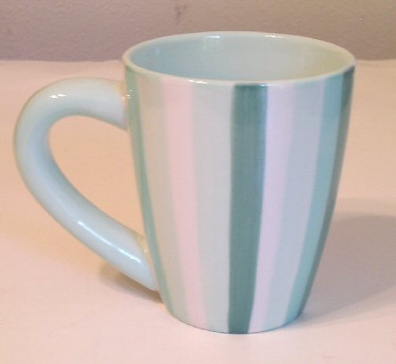 Vintage Starbucks Coffee Barista Mug / Green Striped Dated 2002