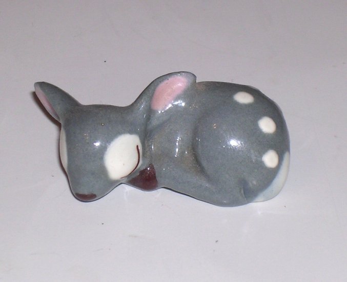 Rare Vintage Hagen-Renaker Grey Sleeping Fawn Figurine / Miniature Figurine