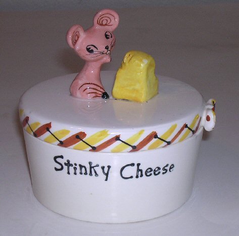 Vintage Holt Howard Merry Mouse Stinky Cheese Crock / Howard Holt Art Pottery