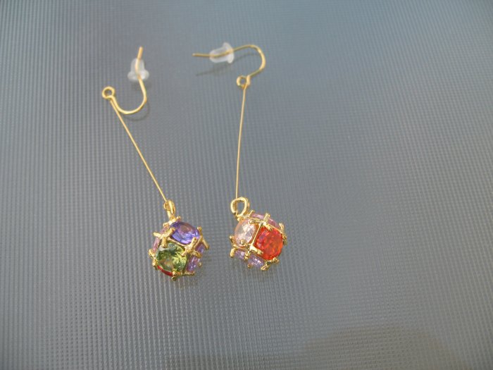 Sapphire Amethyst Emerald Ruby Pink Clear Quartz Dangle Earrings