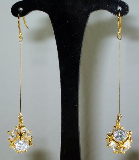 Faceted Clear Quartz Dangle Earrings