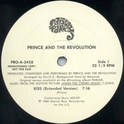 Prince and The Revolution Kiss Promo12"" Singl