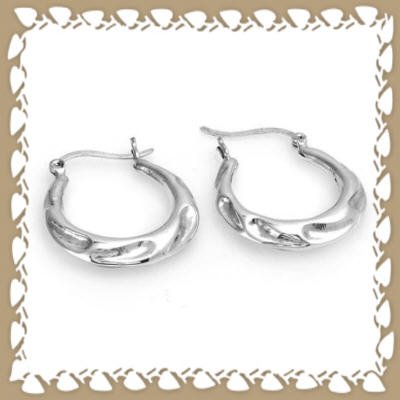 Trendy 925 Sterling Silver Hoop Earrings