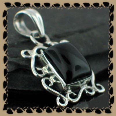 Beautiful Vintage Style Black Onyx Pendant