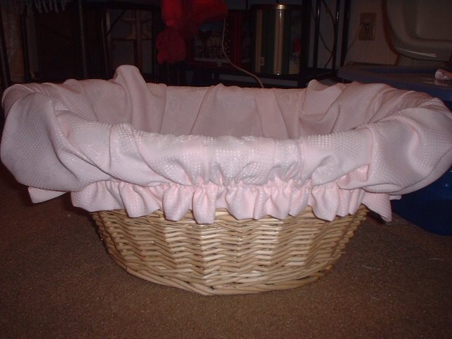Baby Pink Lined Basket
