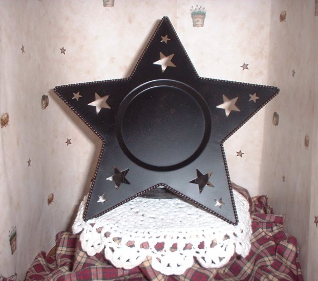 Black Star Candle Plate
