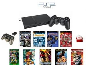 Slim Sony Playstation 2 Basic Bundle - 30+ Games With Wireless Controller And More!