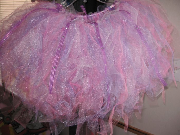 pink/purple/white tutu with rhinestones
