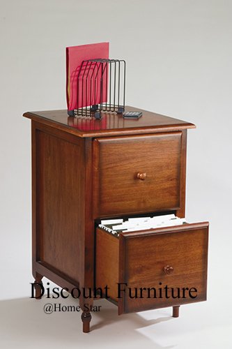 BURNISHED CHERRY SOLID WOOD 2 DRAWER FILE CABINET BY HOME STAR