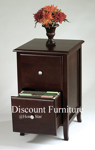 SOLID WOOD 2 DRAWER FILE CABINET IN WINE STAIN BY HOME STAR