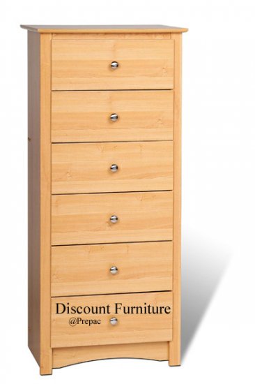 6 DRAWER MAPLE TALL/LINGERIE CHEST BY PREPAC