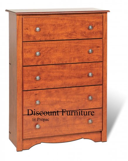 5 DRAWER CHERRY CHEST BY PREPAC