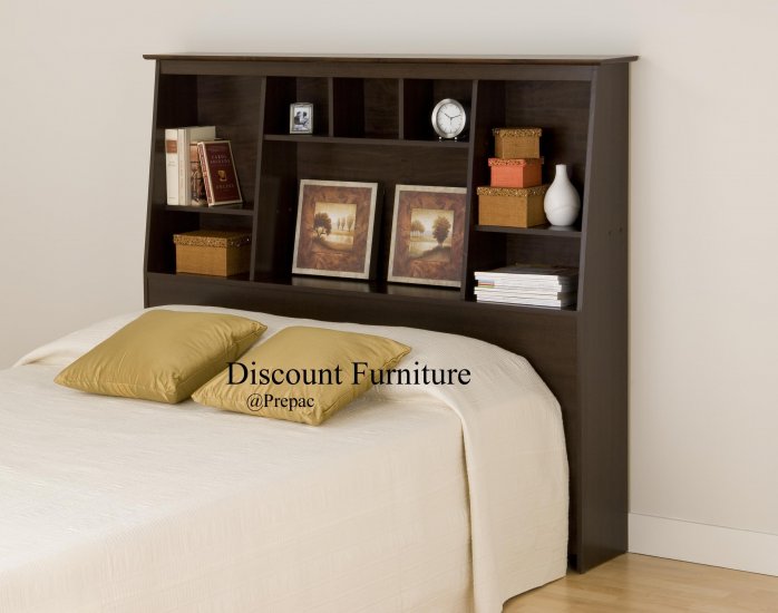 TALL/SLANT HEADBOARD FOR DOUBLE/QUEEN BED ESPRESSO COLOR PREPAC