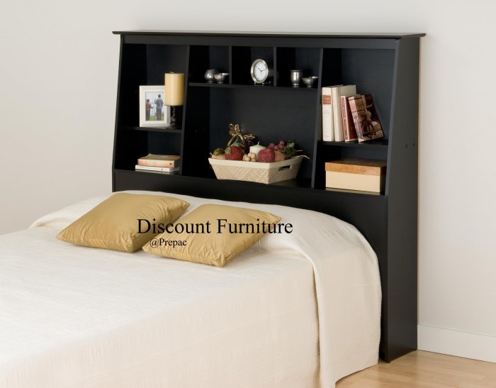 TALL/SLANT HEADBOARD FOR DOUBLE/QUEEN BED BLACK COLOR PREPAC
