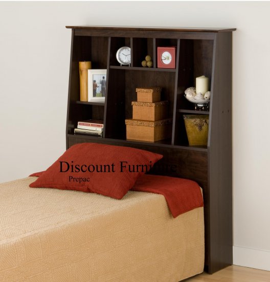 TALL/SLANT HEADBOARD FOR TWIN BED PREPAC ESPRESSO COLOR