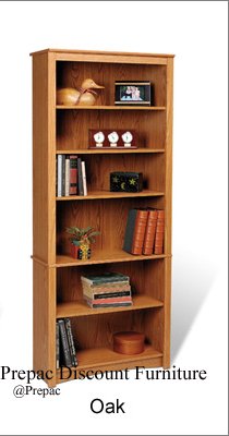 6 SHELF BOOKCASE OAK COLOR