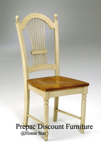 SOLID WOOD COUNTRY COTTAGE DESK CHAIR ANTIQUE WHITE FINISH WITH CHERRY SEAT