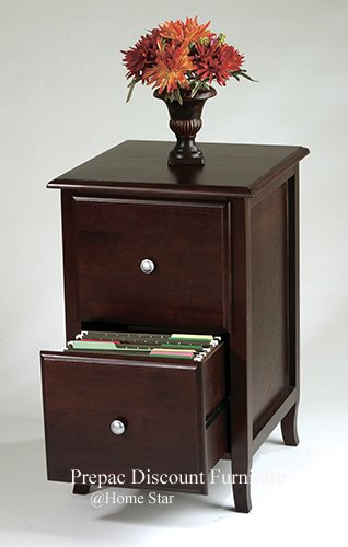 SOLID WOOD 2 DRAWER FILE CABINET IN A WINE FINISH MERLOT COLLECTION