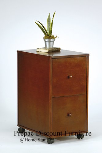SOLID WOOD 2 DRAWER FILE CABINET IN WALNUT FINISH MADISON COLLECTION