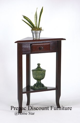 SOLID WOOD CORNER TABLE IN WINE STAIN OFFICE STAR