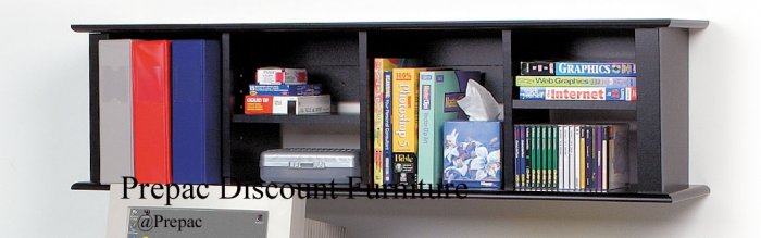 BLACK WALL HUTCH FOR DESK/BOOKCASE/CHEST WALL MOUNTED