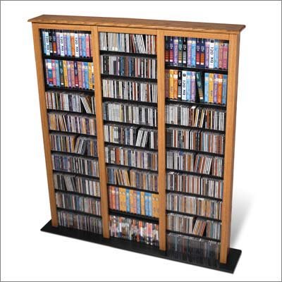 OAK CD/DVD/VHS MEDIA STORAGE BARRISTER TOWER