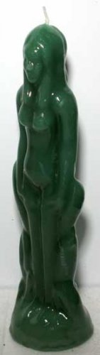 Female Green Human Figure Candle