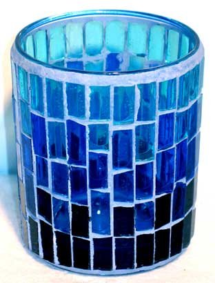 Candle Holder: Blue Mosaic Votive