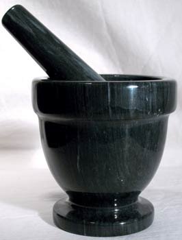 Mortar/Pestle Black Marble