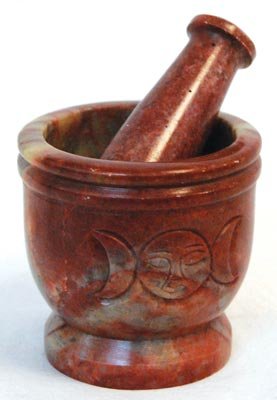 Mortar & Pestle Stone Triple Moon