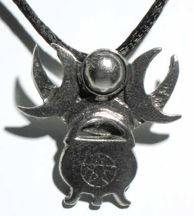 Triple Moon With Pentagram Cauldron