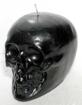 Skull Black 3 1/2" Candle