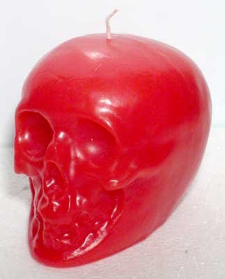 Skull Red 3 1/2" Candle