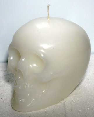 Skull White 3 1/2" Candle