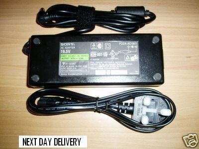 SONY VAIO LAPTOP AC ADAPTER/POWER SUPPLY WITH UK POWER CORD ( £20.99 only including delivery)