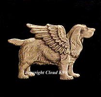 Cocker Spaniel Guardian Angel Dog Pin (English Cocker Spaniel)