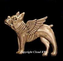Boston Terrier / French Bulldog Guardian Angel Dog Pin