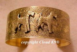 Airedale Terrier CUFF BRACELET Irish Welsh Wire Fox Terrier *Signed* Jewelry