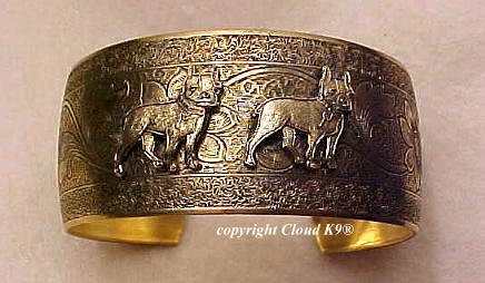 Boston Terrier CUFF BRACELET *SIGNED* Jewelry