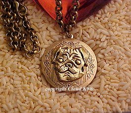 Smiling Pug Dog Photo Locket Necklace ...Jewelry for Dog Lovers