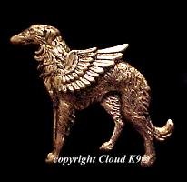Borzoi Guardian Angel Dog Pin ( Russian Wolfhound Angel )