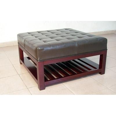The Benjamin Ottoman - Dark Brown Leather
