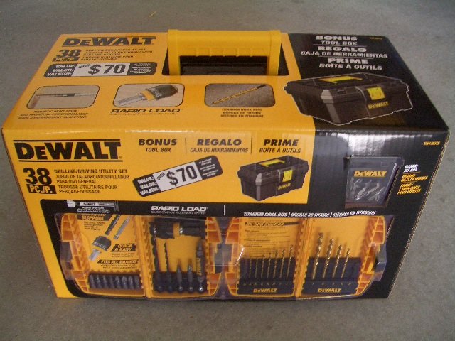 Dewalt DW1363TB 38 Piece Heavy Duty Drill & Drive Bit Set W/ Tool Box