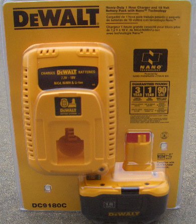 DC9180C Dewalt 1-Hour Charger &18V Lithium Battery Pack (RP)