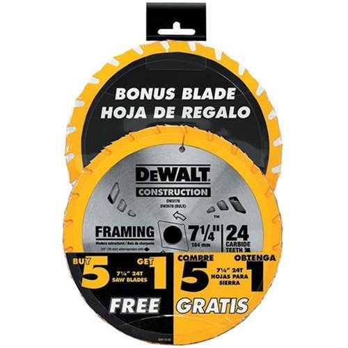 DW3578SB1 Dewalt 6 Pack of 7¼" Circular Saw Blades