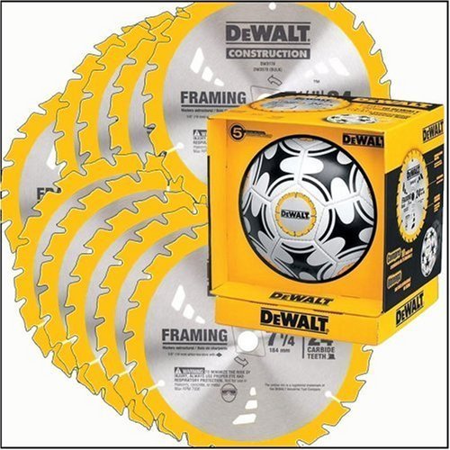 DW3578S8 Dewalt 10-Pack of 7¼" 24 Tooth Framing Blades w/ FREE DEWALT Soccer Ball