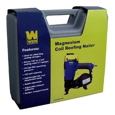 WEN 61782 7/8" to 1-1/4" Coil Roofing Nailer with Magnesium Housing